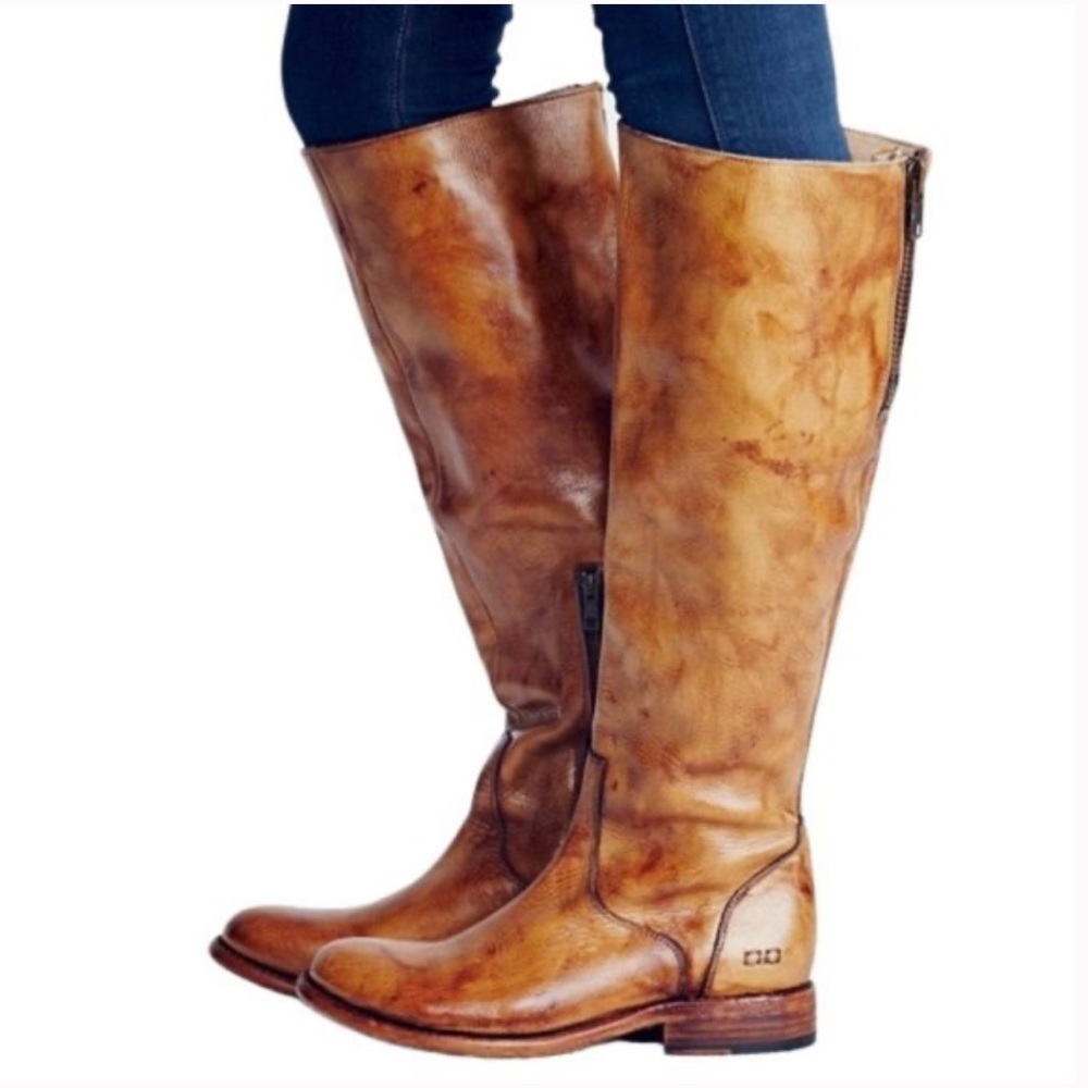 Bed Stu Cobbler Series Tess Windsor Tan Glaze Leather Knee High Boots Size 6 NWT